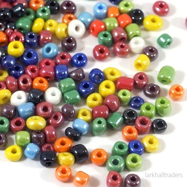 Seed Beads, 4mm, lustered mix Seed Beads, 4mm, lustered mix