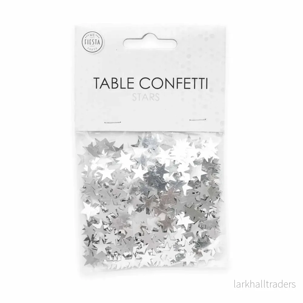 Bordskonfetti, stjärnor silver 14 g