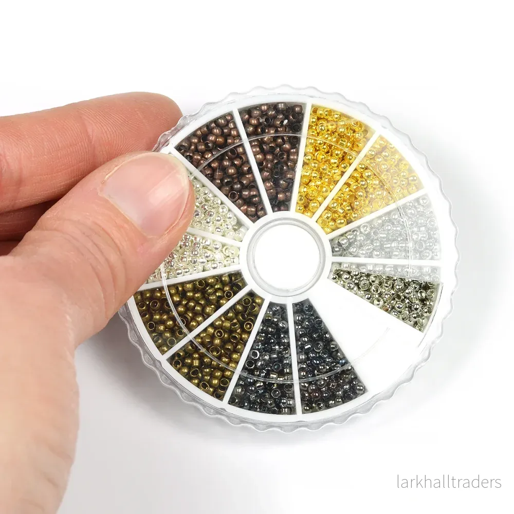 Låda med klämpärlor, mix, 2mm, 3.000st - Bild 2