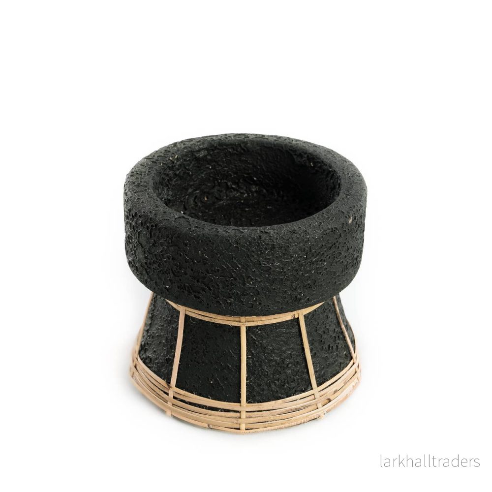 Den Serene Ljusstake - Svart Naturlig - S