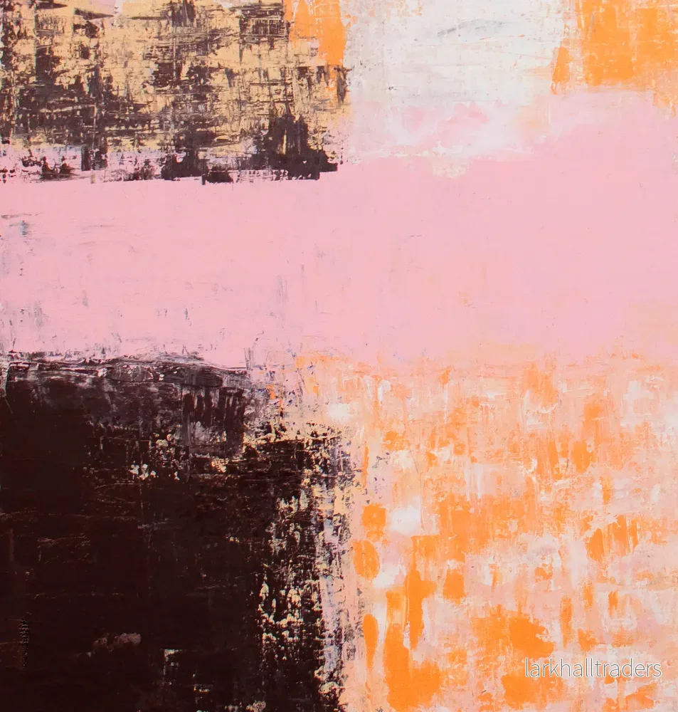 Original Målning Abstrakt Havslandskap Korallorange - Coral Sunset | Svensk Konst - Bild 3