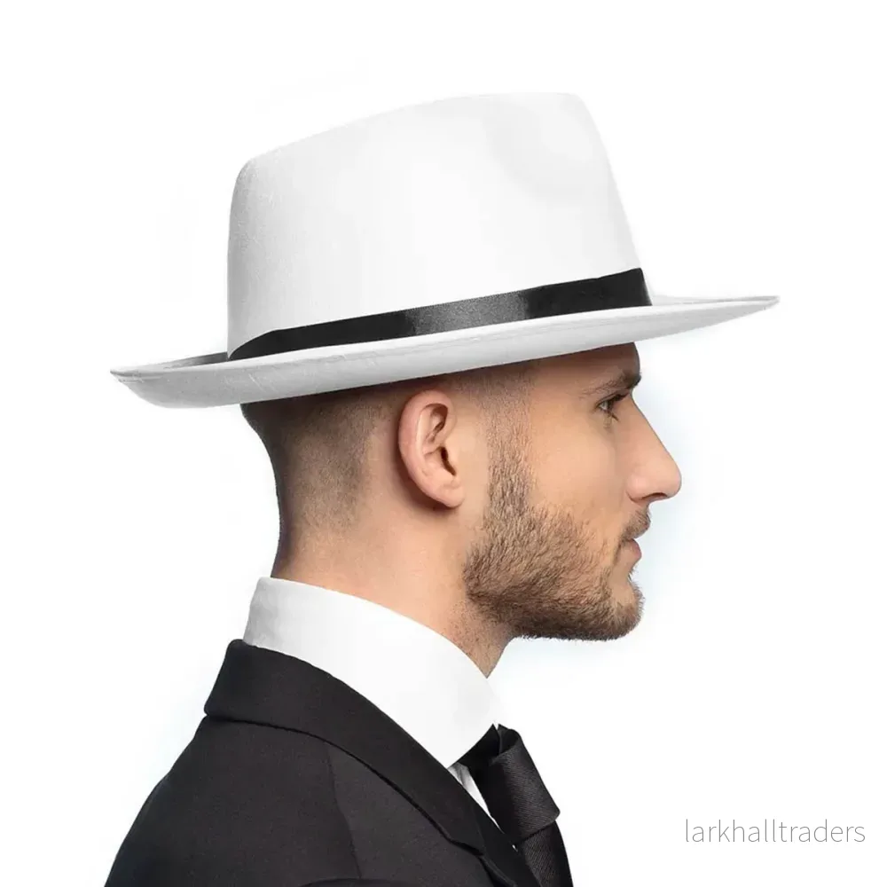 Gangsterhatt, vit - Bild 3