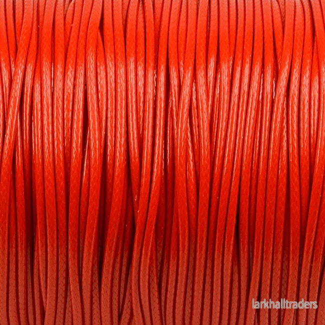 Vaxat polyestersnöre, poppy red, 1,5mm, 5m