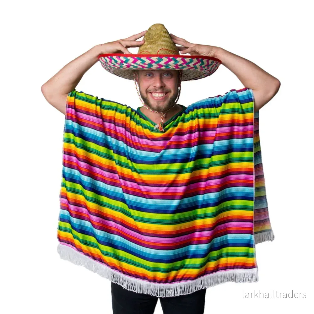 Poncho, flerfärgad