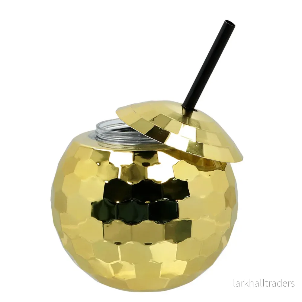 Drinkglas, discoboll guld - Bild 2