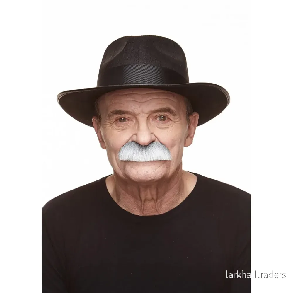 Mustasch, barkeep grå/vit - Bild 3