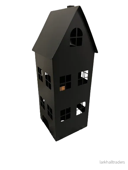 HUSET - Ljuslykta - Plåthus - 60x25x25cm