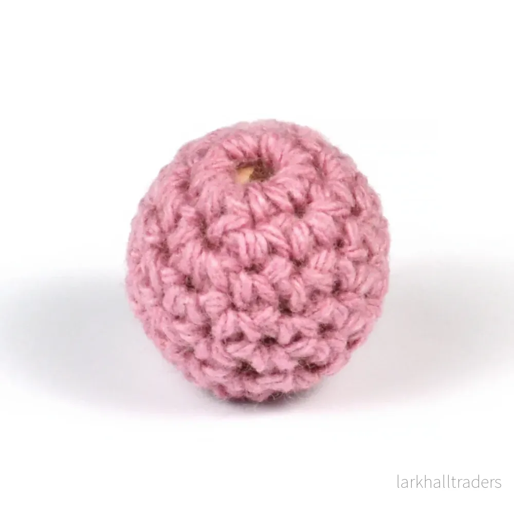 Virkad pärla, deep mauve, 16mm
