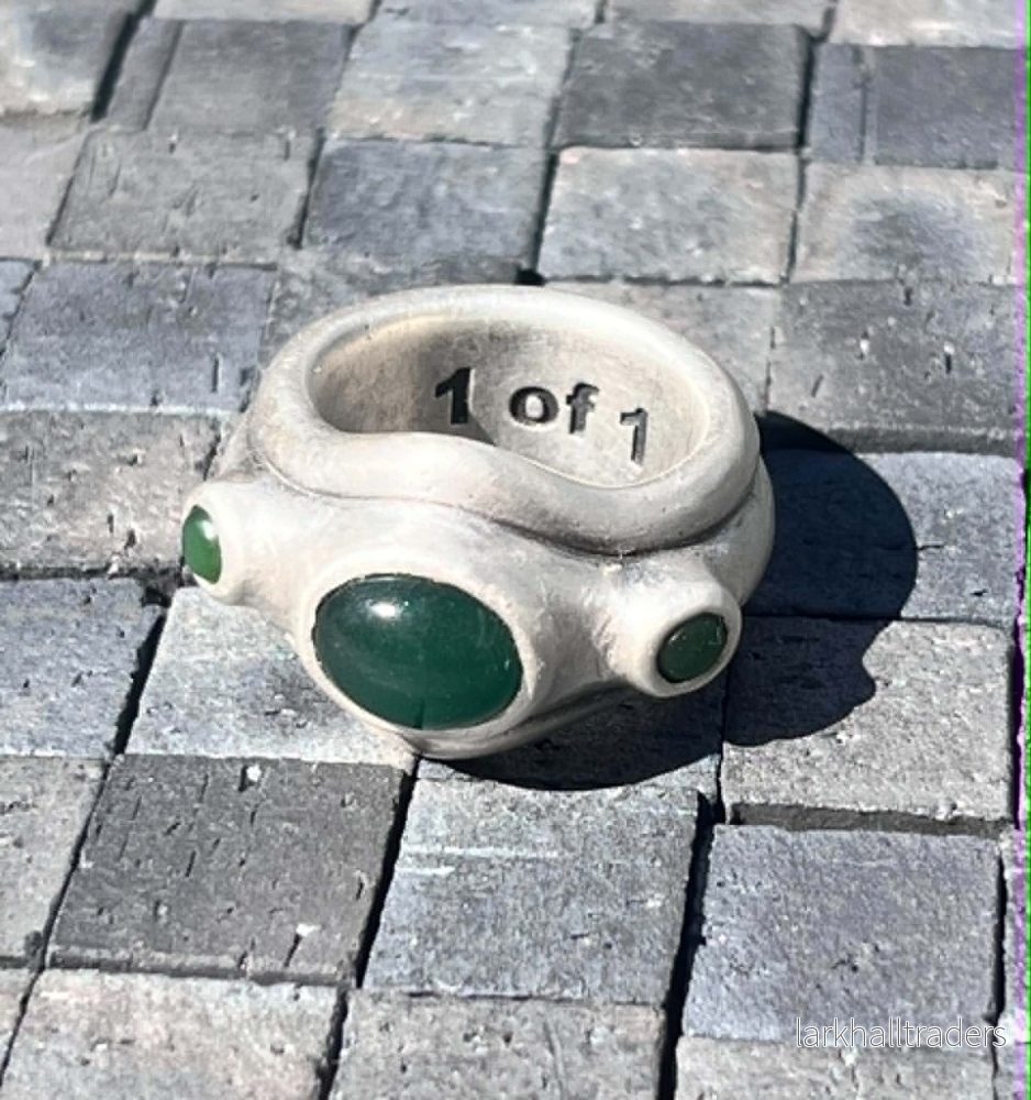 1 av 1 Silver & Jade Ring EU56