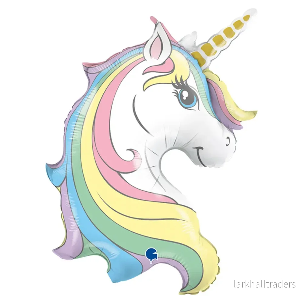 Folieballong, Macaron Unicorn Head Shape 99 cm Folieballong, Macaron Unicorn Head Shape 99 cm