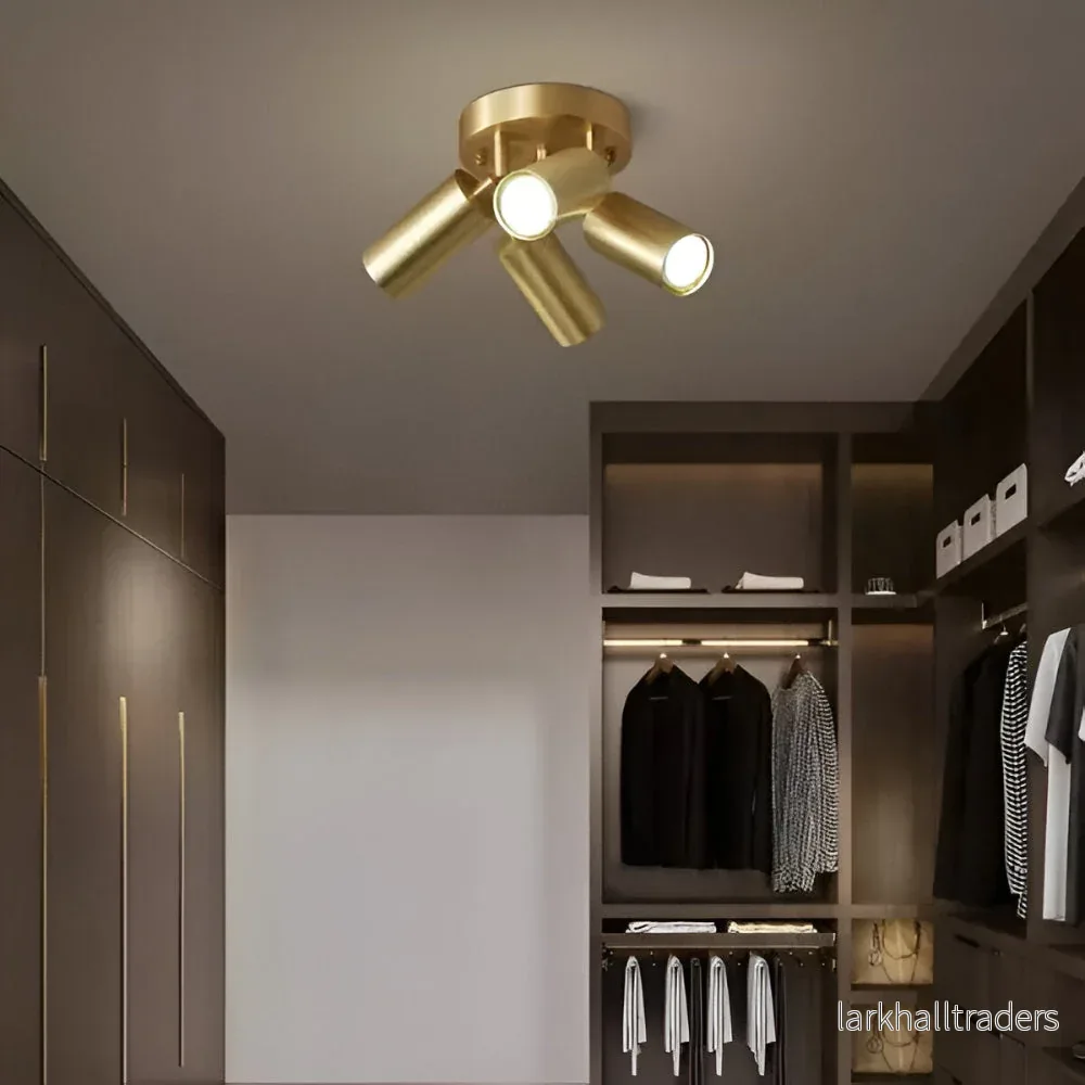 ZenBrass – Elegant Mässing Taklampa med Justerbara LED-Spotlights - Bild 3