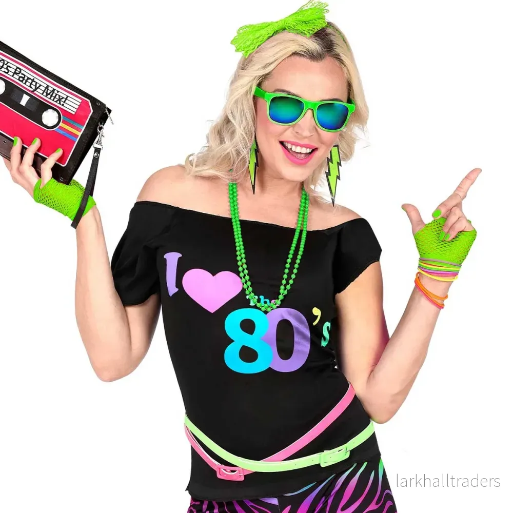Näthandskar, neon grön 80-tal - Bild 3