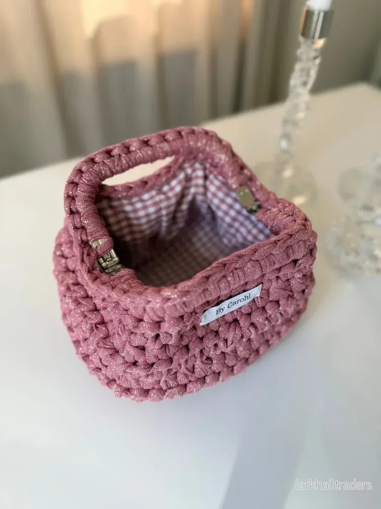 Virkad Necessär - Glitter berry mauve - Bild 3