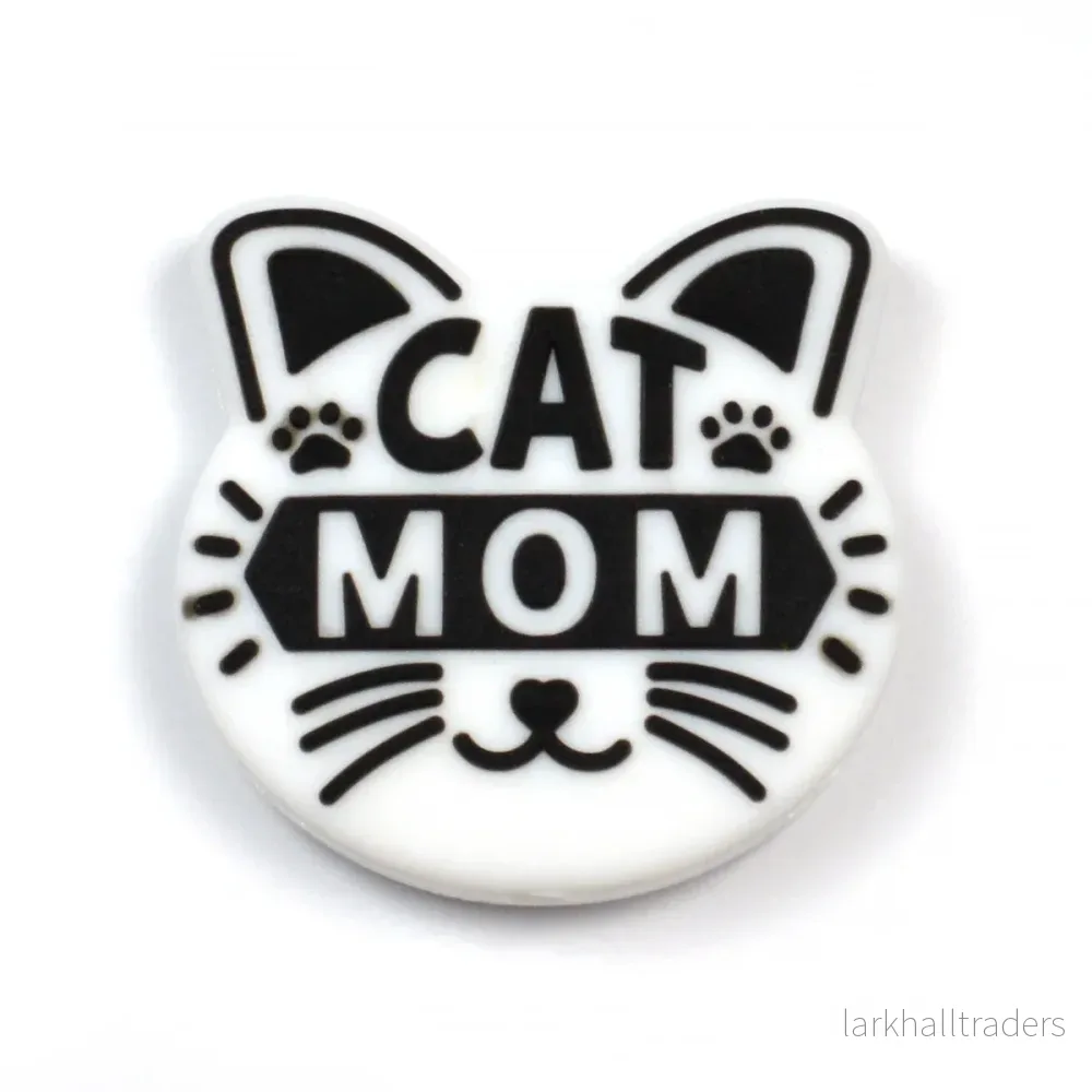 Motivpärla i silikon, ”Cat Mom” Motivpärla i silikon, ”Cat Mom”