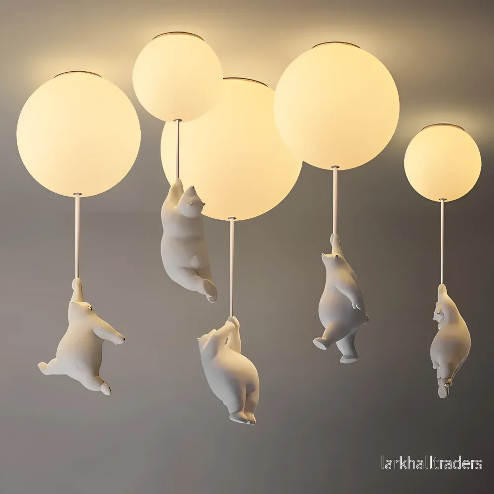 Lunabear – Lekfull Ballongpendellampa i Harz och Akryl för Barnrum Lunabear – Lekfull Ballongpendellampa i Harz och Akryl för Barnrum