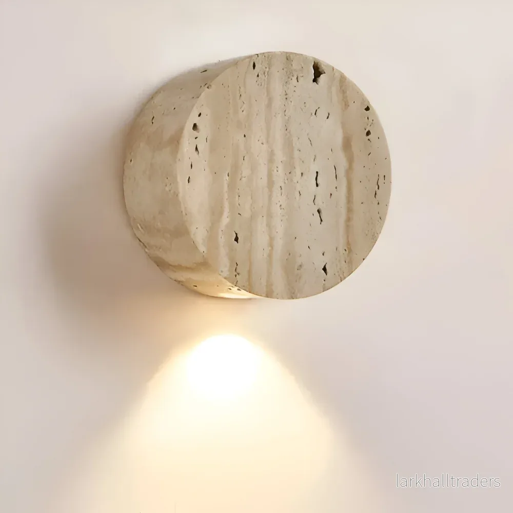 TerraLume – Beige Rund Vägglampa i Marmor med Wabi Sabi Design TerraLume – Beige Rund Vägglampa i Marmor med Wabi Sabi Design