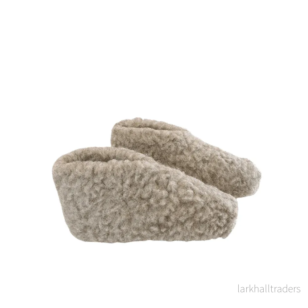 Fluffiga ulltofflor (100% ren ull) – Modell grå - Bild 2