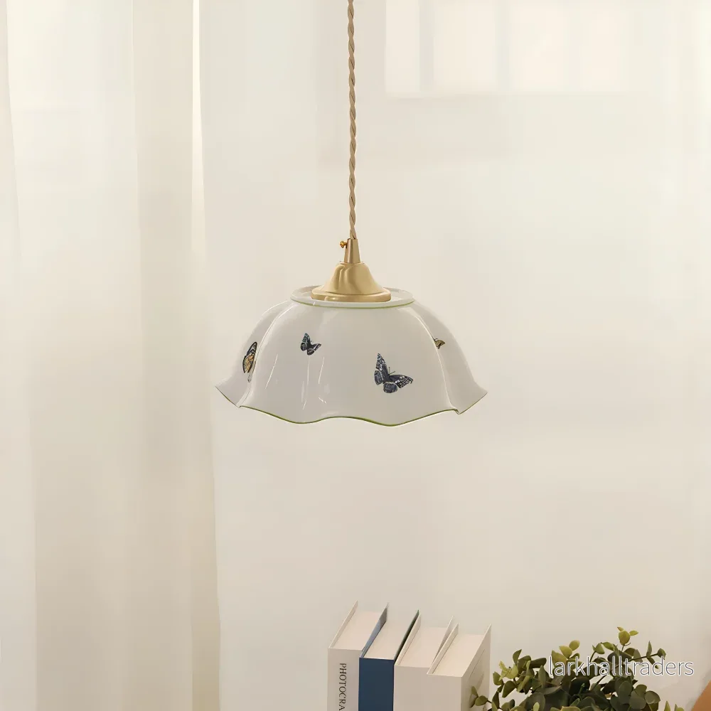 LumaPapillon – Keramisk Fjäril Taklampa med LED-belysning LumaPapillon – Keramisk Fjäril Taklampa med LED-belysning