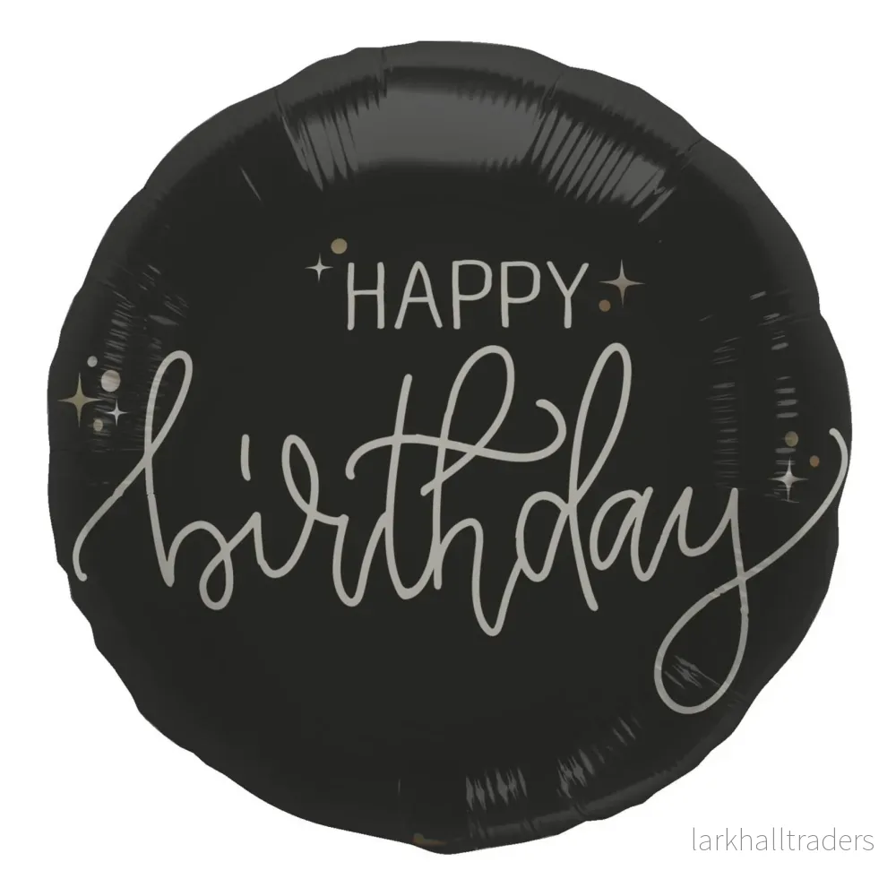 Folieballong, happy birthday crème noir 45 cm Folieballong, happy birthday crème noir 45 cm