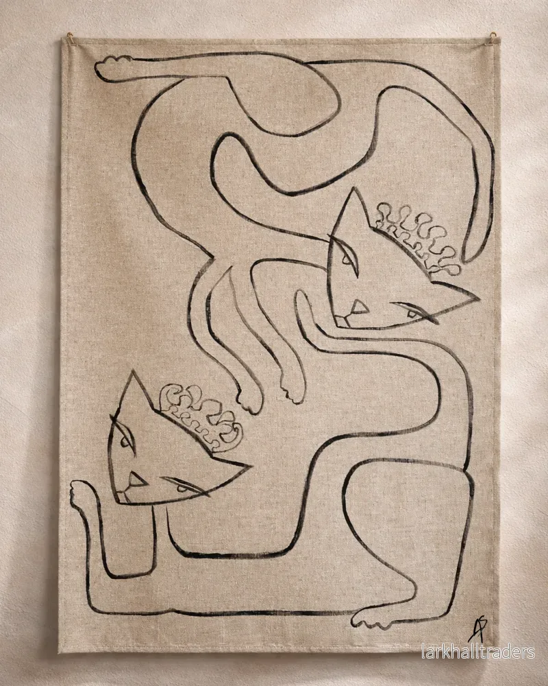 Royal Cats - Original textil väggstycke - Bild 2