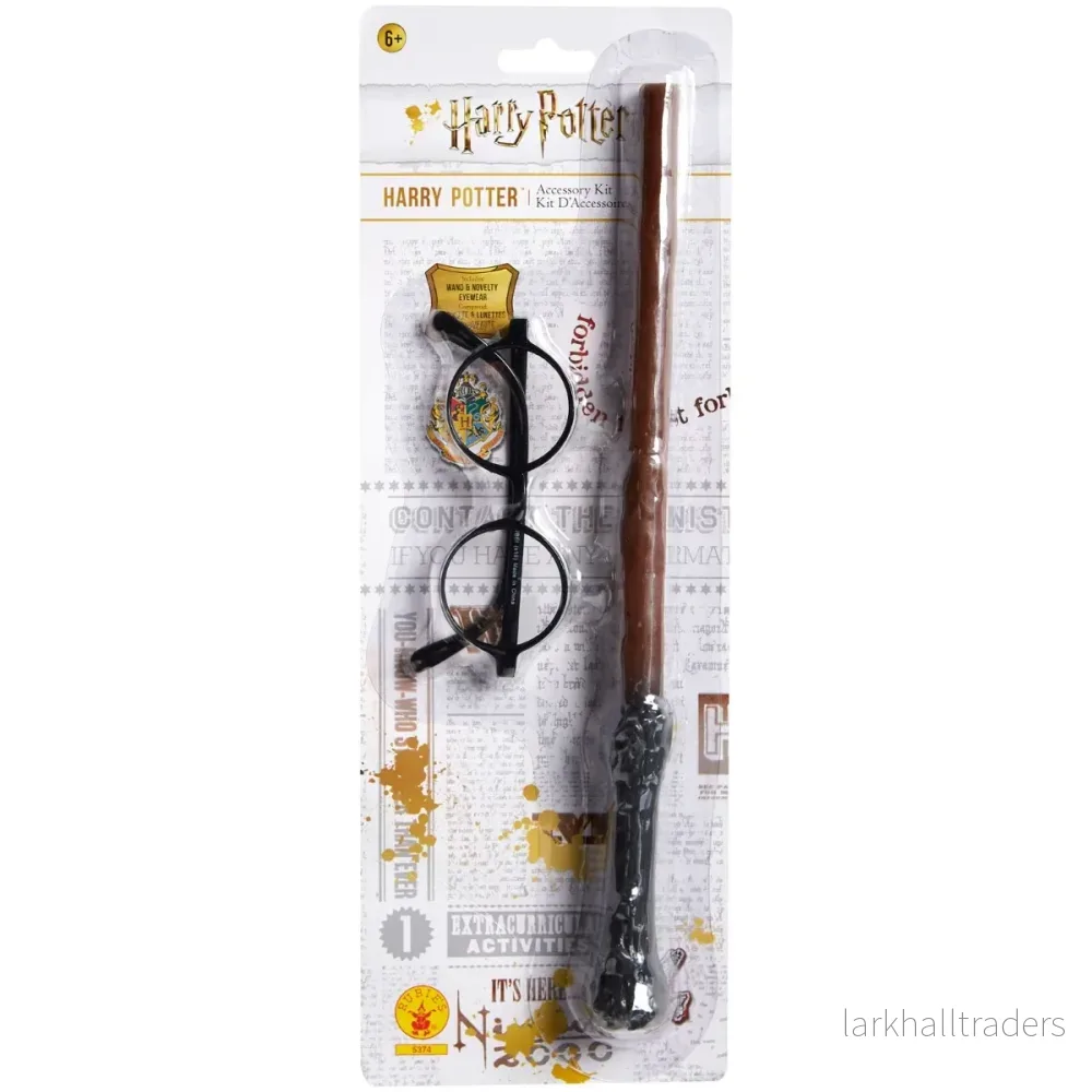 Harry Potterset, glasögon & stav