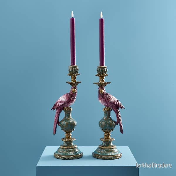Ljusstake Papegoja rosa, grönt & guld Werner Voß Ljusstake Papegoja rosa, grönt & guld Werner Voß