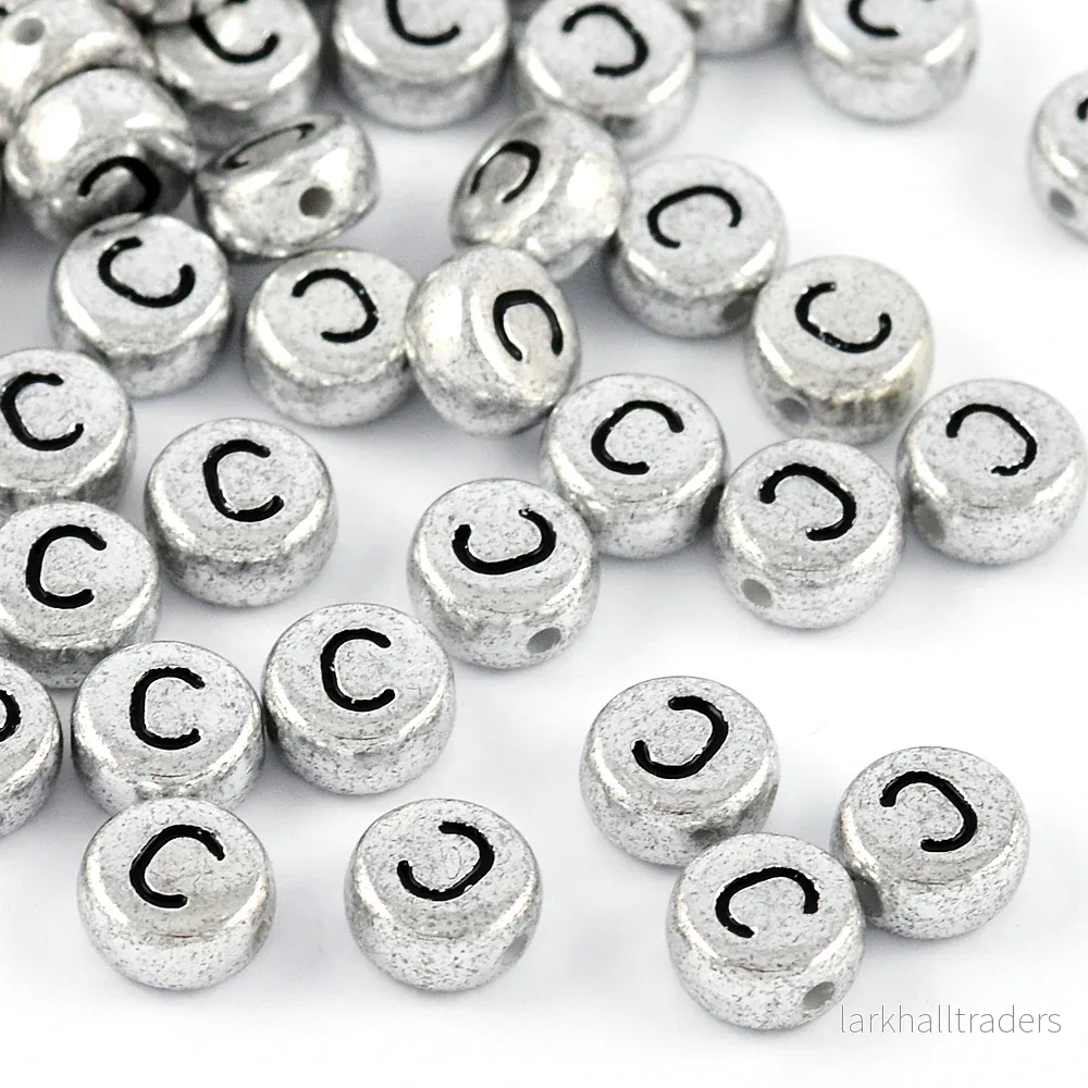 Bokstavspärlor, silver, A–Z, 100st - Bild 3