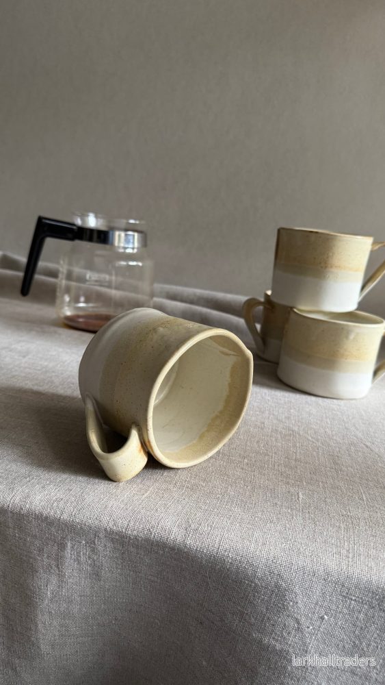 Keramikkopp - beige vit - Bild 3