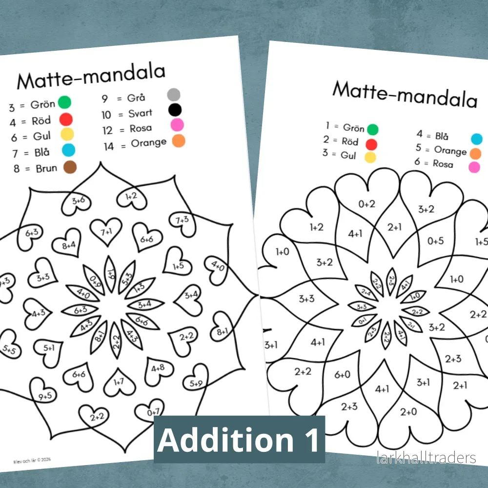 Matte-mandalas Addition 1. Enkel addition - Bild 3