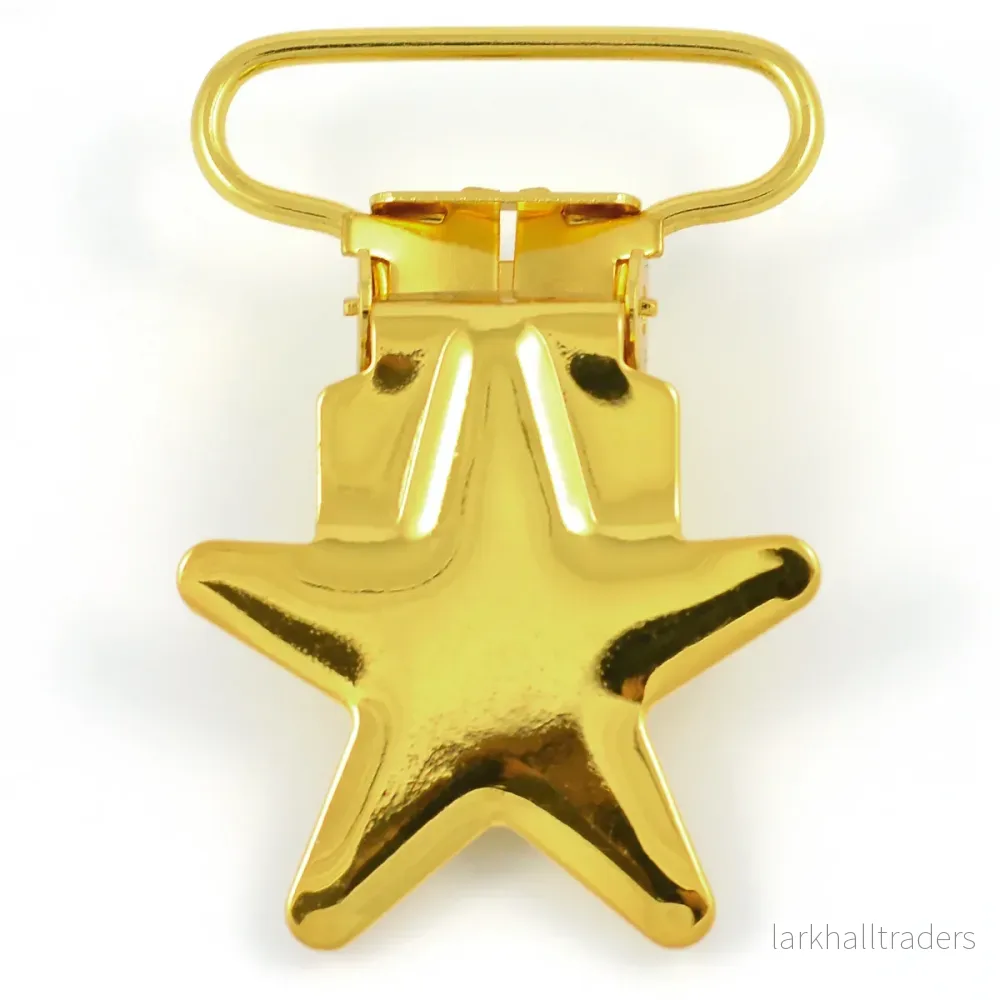 Metallclips, stjärna, guld