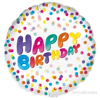 Folieballong, happy birthday confetti 45 cm Folieballong, happy birthday confetti 45 cm