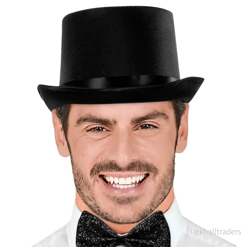 Hög hatt, satin svart - Bild 3