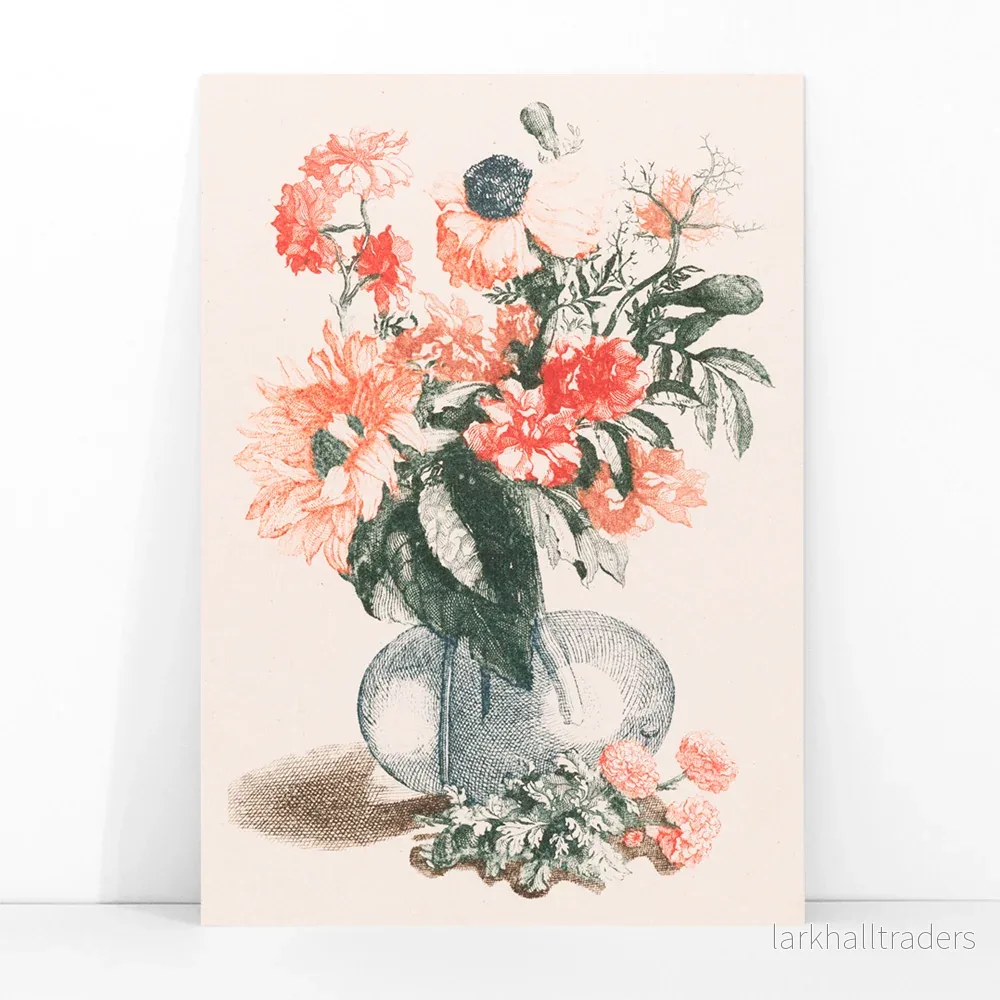 Vas i glas med blommor Poster - Bild 3