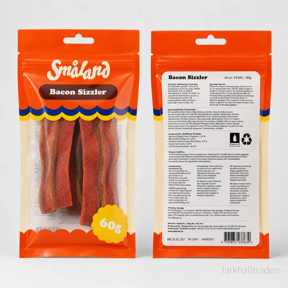 Småland Bacon Sizzler 60g (Hundgodis av kyckling) - Bild 2
