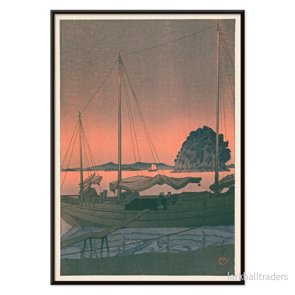 Ukiyo-e Hamnsolnedgång Poster - Bild 2