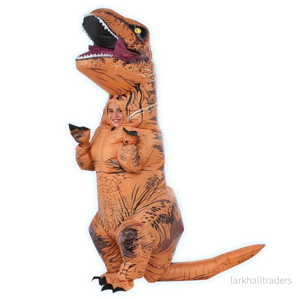 Uppblåsbar barndräkt, T-rex Jurassic World Uppblåsbar barndräkt, T-rex Jurassic World