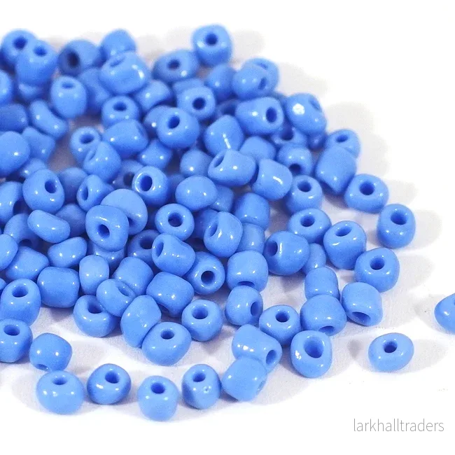 Seed Beads, 4mm, opak kornblå, 30g Seed Beads, 4mm, opak kornblå, 30g