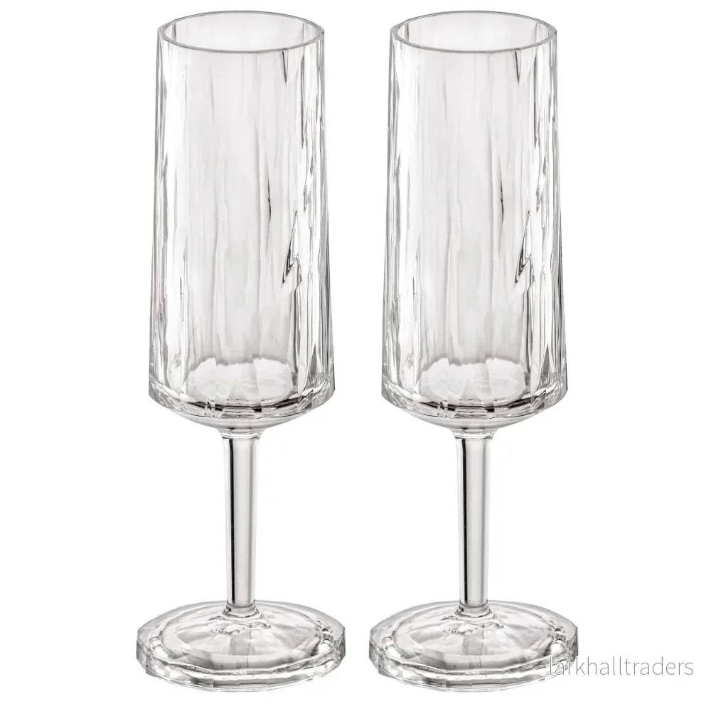 Champagneglas Superglas club no.14 plast 10 cl crystal clear 2-pack