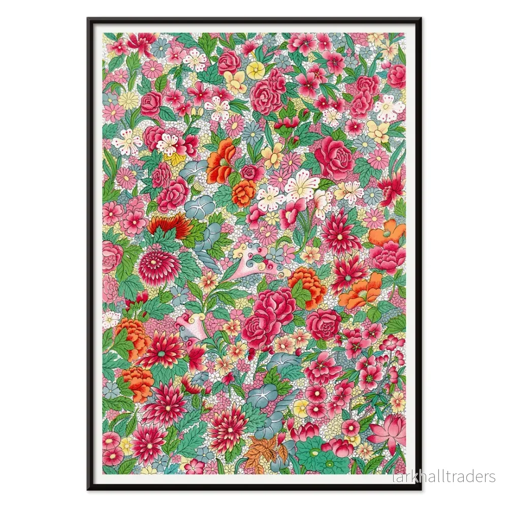 Färgglatt blomstermönster Poster - Bild 2