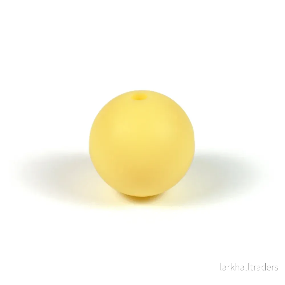 Silikonpärlor, smörgul, 12mm