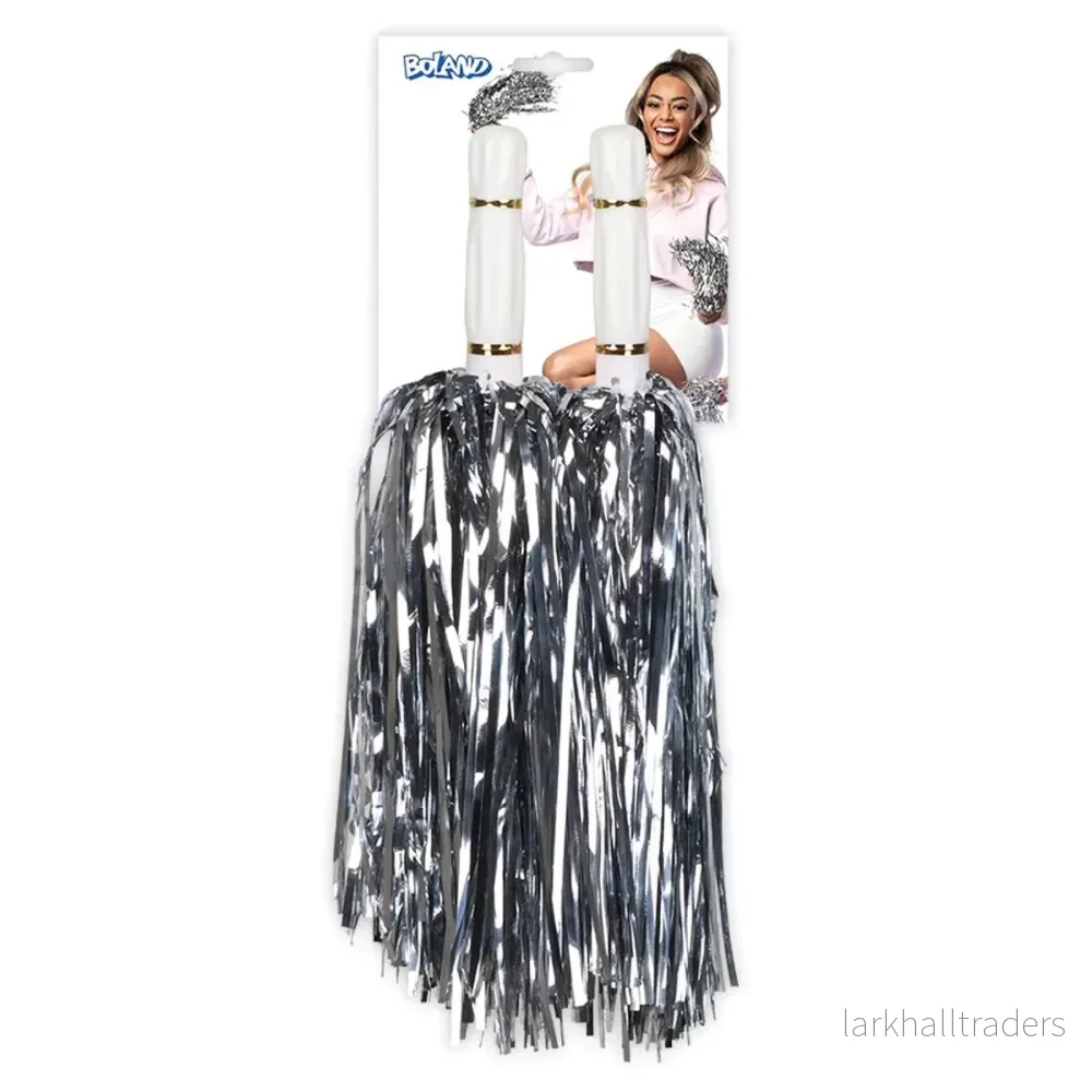 Pompom, glitter silver