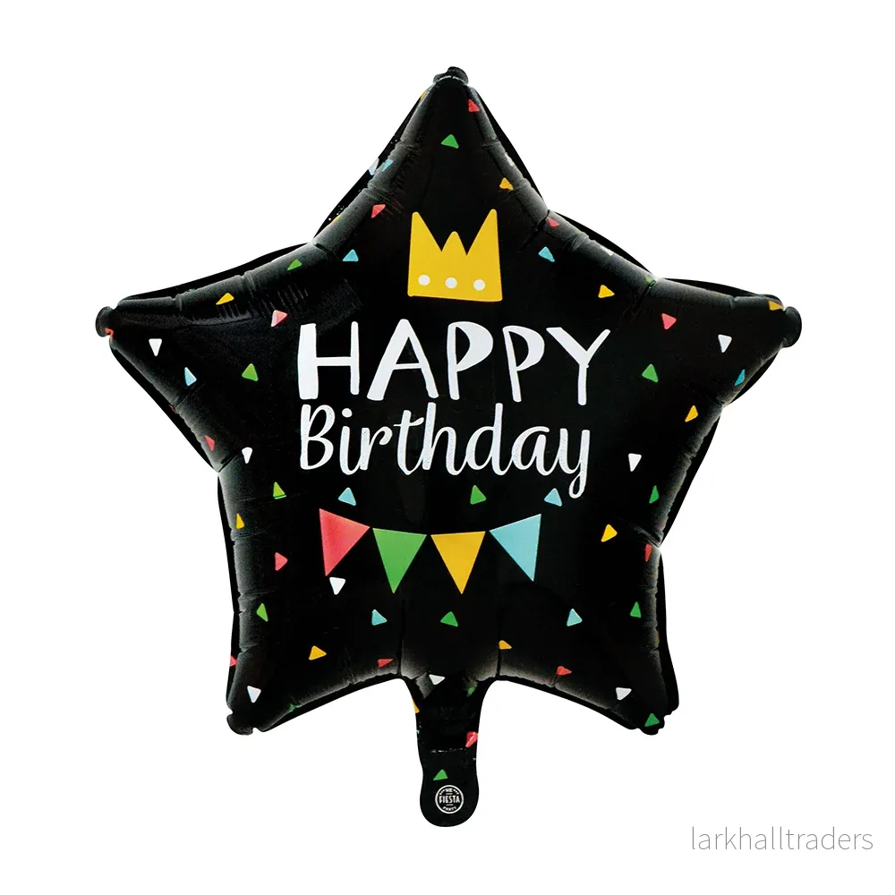 Folieballong, happy birthday svart 46 cm Folieballong, happy birthday svart 46 cm