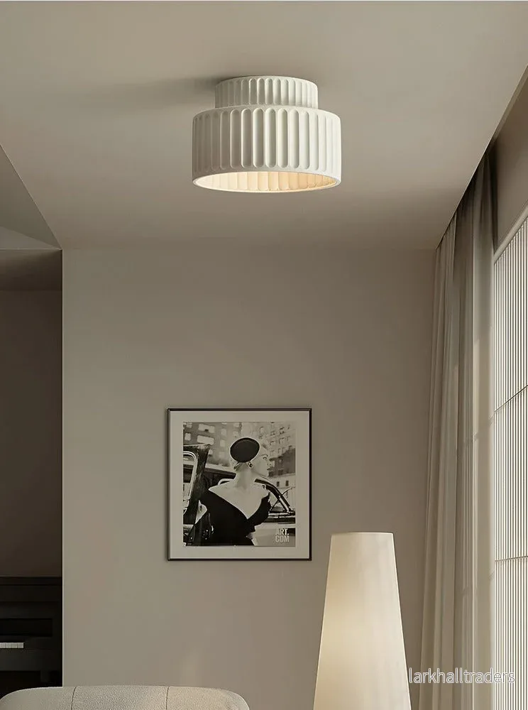 EcoRibbed – Vit Harts Taklampa med Räfflad Design - Bild 2
