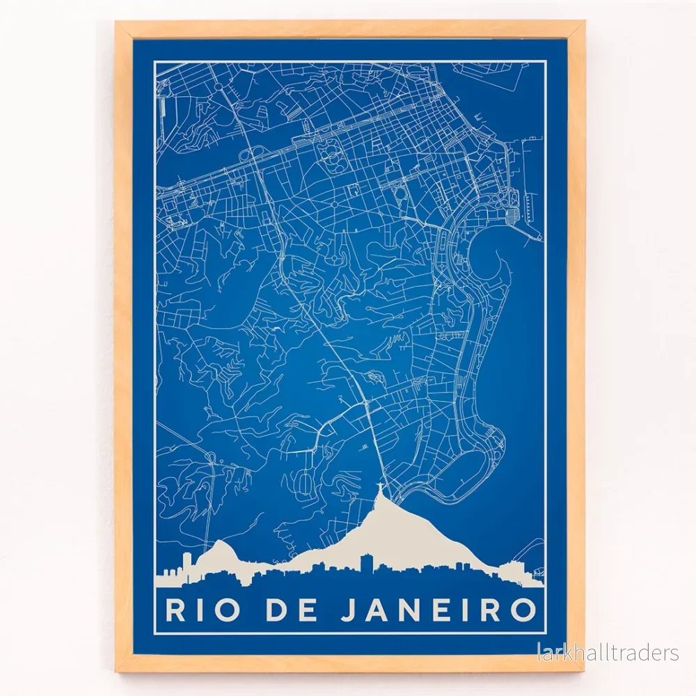 Minimalistisk karta över Rio de Janeiro Poster - Bild 3