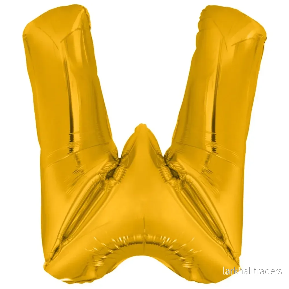 Folieballong, bokstav guld W 86 cm