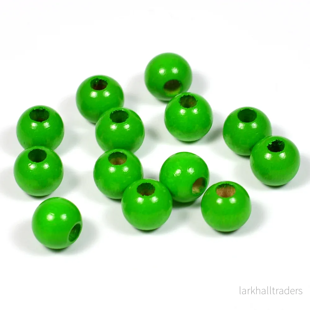 Träpärlor, 8mm, grön, 60st Träpärlor, 8mm, grön, 60st