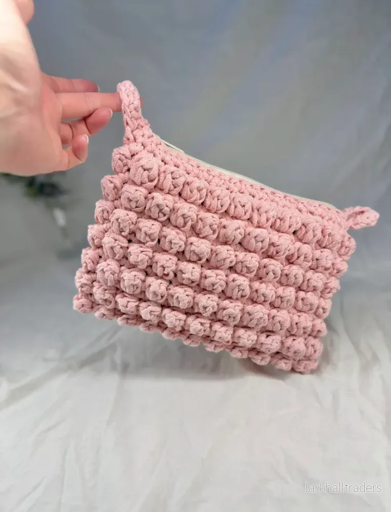 Virkad Bubbliga Necessär, Rosa - Platt Mellan storlek - Bild 2