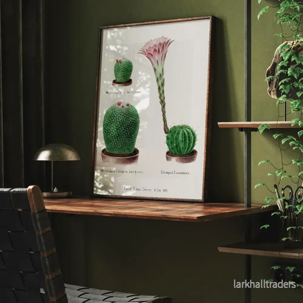 Regnbågskuddkaktus och påsklilja Poster