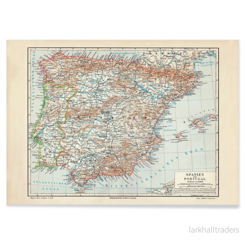 Antik karta över Spanien Poster - Bild 2