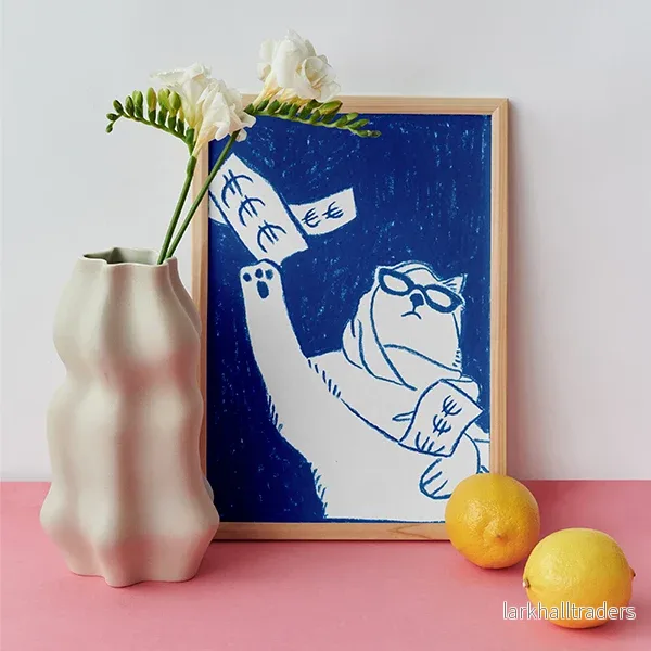 Funny cat manifesting money Original teckning